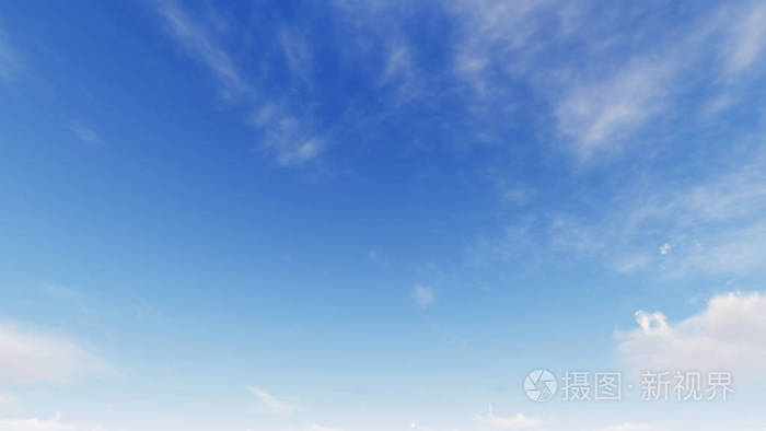 与小小的云,多云的蓝色天空抽象背景,蓝色天空背景 3d 楼效果图