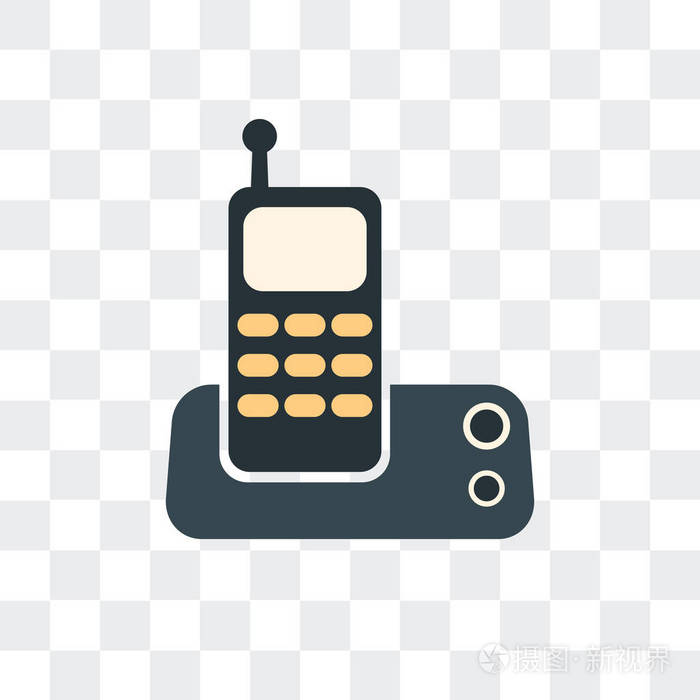 在透明背景上隔离的电话连接向量图标