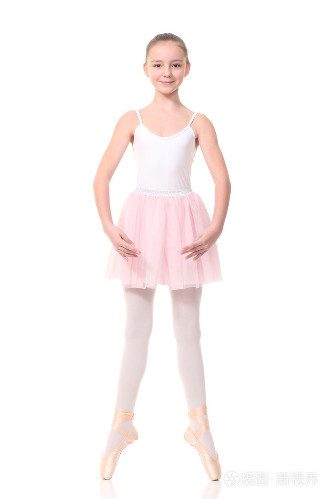 小女孩,打扮成一名芭蕾舞演员