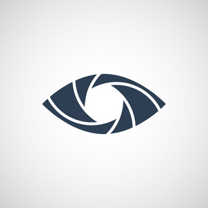 眼睛快门矢量 logo 设计模板照片