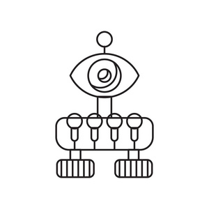 机器人图标矢量隔离在白色背景, 机器人透明符号