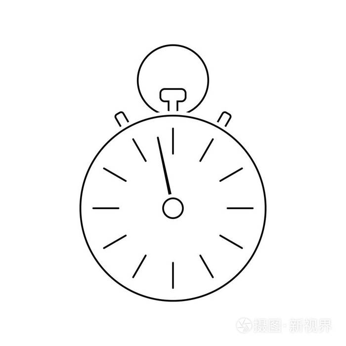 秒表图标细线设计矢量插图