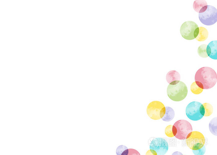 水彩泡泡卡. 简单的问候