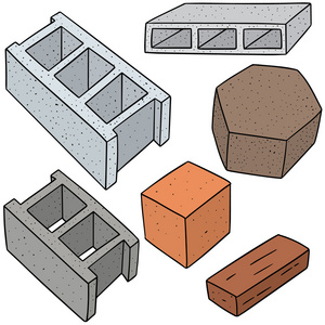 向量集的混凝土建筑砌块