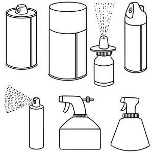 向量集的喷雾罐和瓶子图片