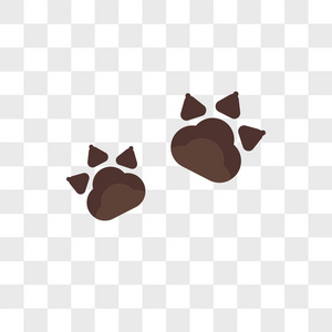 Pawprints 矢量图标在透明背景上隔离, Pawpri