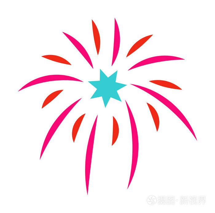 孤立的烟花矢量图标