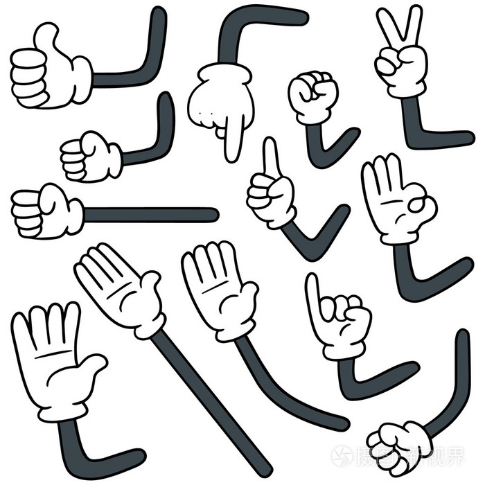向量集的卡通手臂插画-正版商用图片0sz6ot-摄图新视界