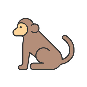 独立绘图猴坐在白色背景上