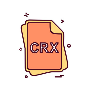 Crx 文件类型图标设计向量