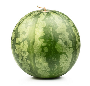 个白色背景的漂亮圆形西瓜相似素材图片