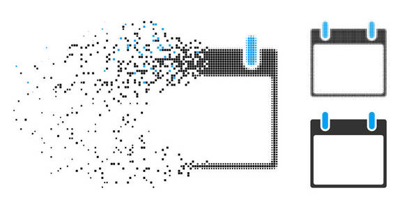 损坏的像素半色调空日历叶图标