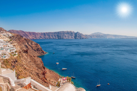 在圣托里尼岛的浪漫之旅图片