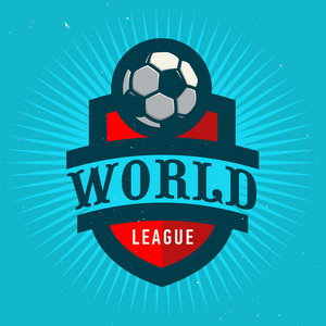 世界联赛。足球会徽设计。足球徽章模板