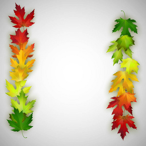 秋天横幅以五颜六色的枫叶, 媒介例证