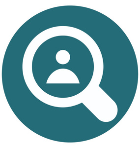 发现人二颜色标志符号矢量图标被隔离和编辑照片