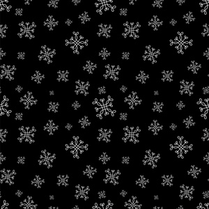 无缝的雪花矢量模式。与雪的黑色圣诞背景。