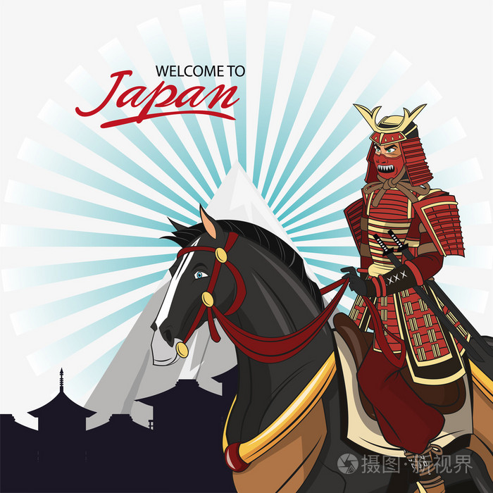 日本武士和马卡通设计插画 正版商用图片0szsux 摄图新视界 日本武士和马卡通设计插画 正版商用图片0szsux 摄图新视界