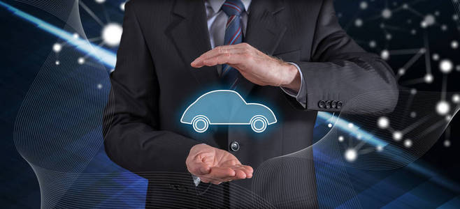 汽车保险概念与商人的保护姿态