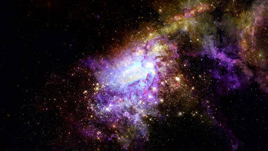 发光的螺旋星系。由 Nasa 提供的这幅图像的元素