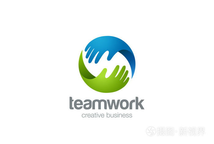 抽象的两只手帮助