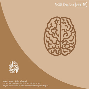 人类的大脑线图标
