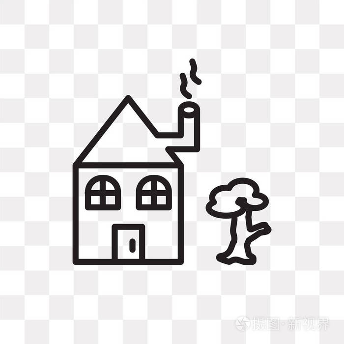 房子矢量图标隔离在透明背景, 房子徽标概念