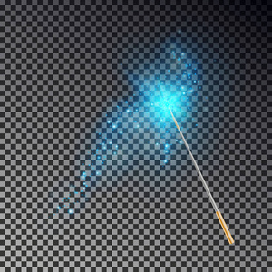 魔术师仙女棒灯.矢量插图照片