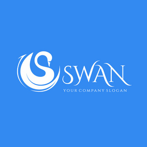 天鹅标志白色的天鹅标志模板照片