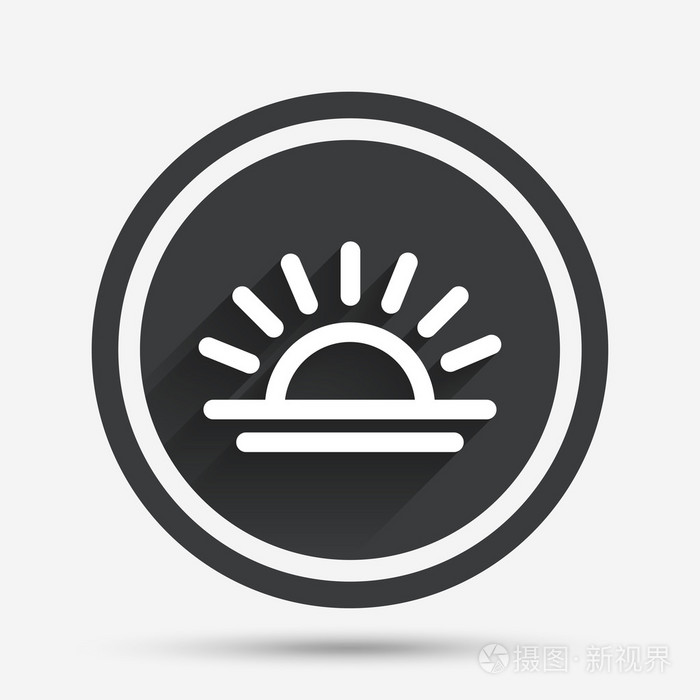 图标上的光.灯灯泡或日落符号