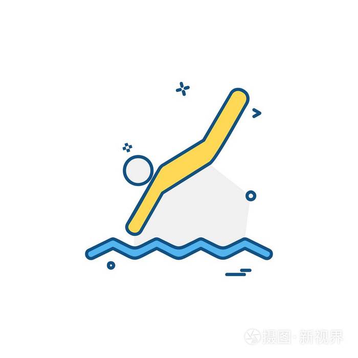 游泳图标设计矢量插图