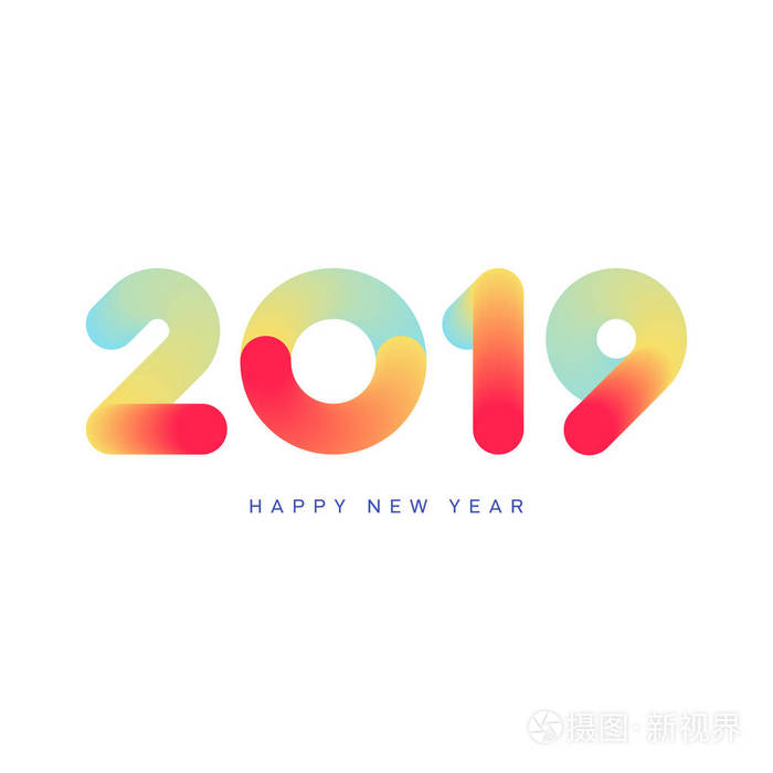 2019新年背景。设计元素模板可用于贺卡明信片背景小册子出版物横幅矢量插图