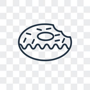 甜甜圈矢量图标隔离在透明背景, 甜甜圈标志设计