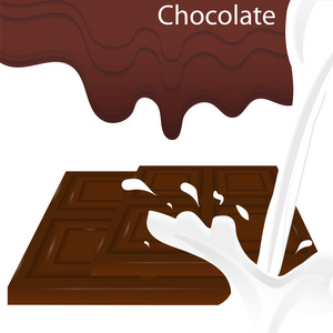 牛奶巧克力，背景。矢量