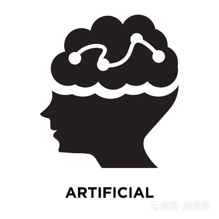 人工智能图标矢量隔离在白色背景上标识概念的人工智能标志上的透明