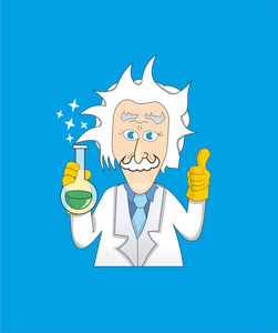 科学家, 化学家, 卡通人物, 阿尔伯特爱因斯坦, 爱因斯坦照片