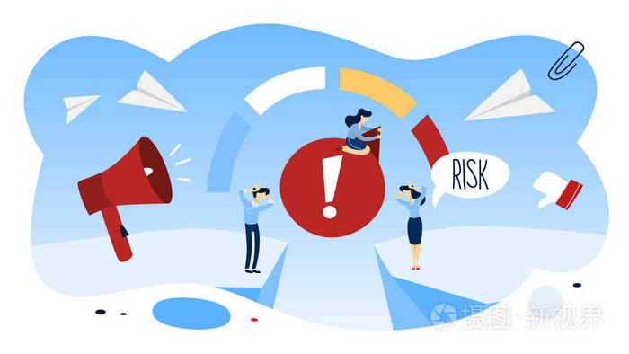 速度指示器或风险等级.平面矢量图