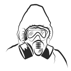 防毒面具的插图图片