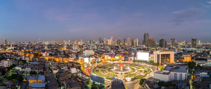 曼谷城市风貌的全景