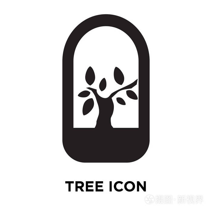 树形图标矢量在白色背景下被隔离, 标志概念树标志在透明背景下, 填充