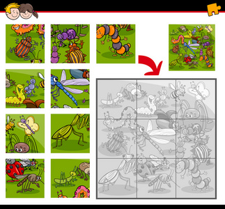 与昆虫的拼图游戏
