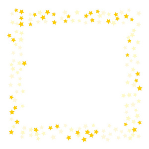 金色的星星五彩纸屑落在白色背景上