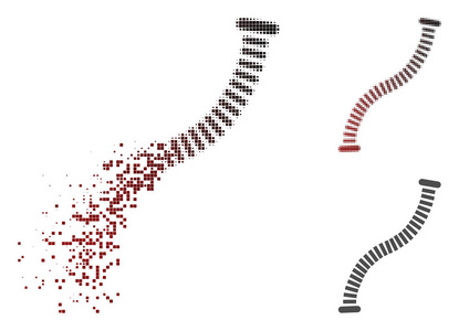 损坏的像素半色调柔性管道图标