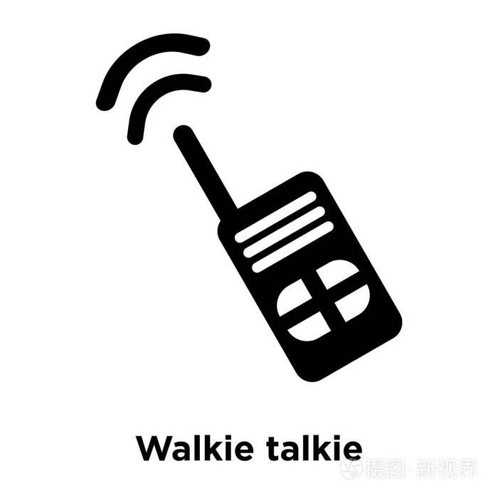 对讲机图标矢量隔离在白色背景上, 标志概念的对讲机标志上的透明背景