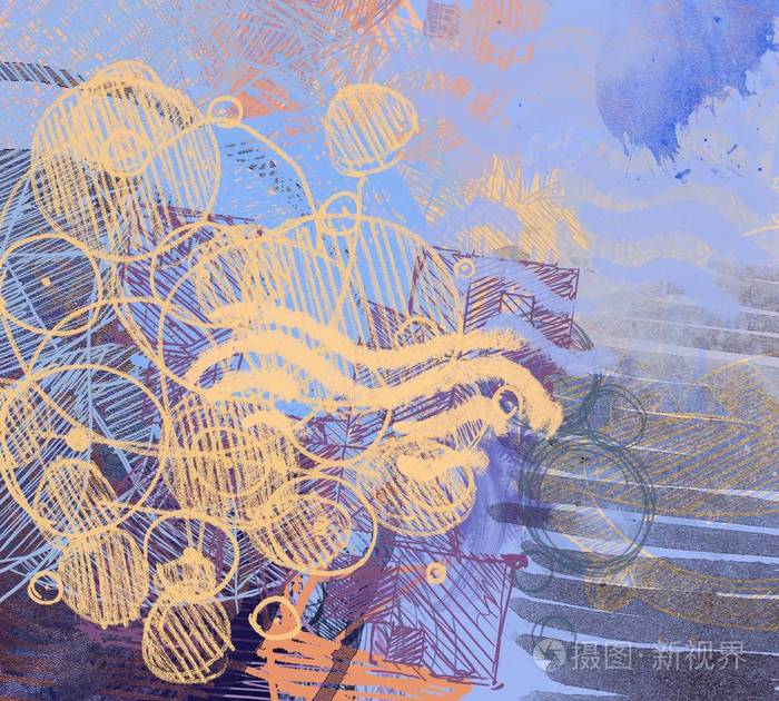 当代艺术.手工制作艺术.色彩鲜艳的质感.现代艺术品.脂肪涂料的笔触.