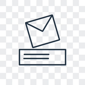 在透明背景上隔离的邮件矢量图标, 邮件徽标设计