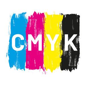 Cmyk 彩色画笔笔画矢量图