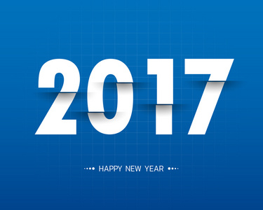 快乐新的 2017 年。问候卡。多彩的设计。矢量生病了