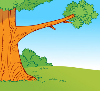 与一棵树的森林空地照片