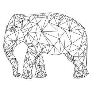 抽象大象大象抽象几何多边形矢量照片